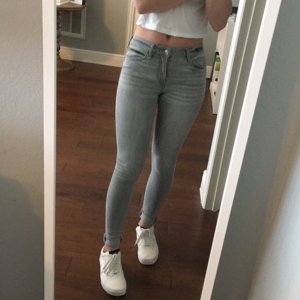 A&F skinny jeans light grey wash